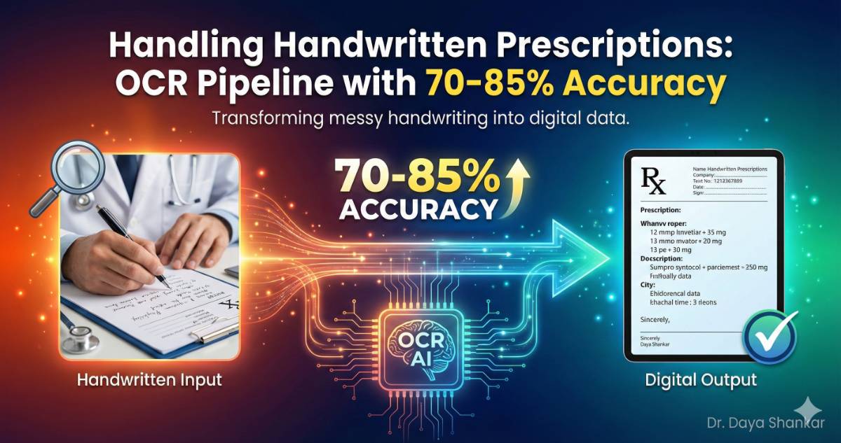 Handling Handwritten Prescriptions: OCR Pipeline with 70-85% Accuracy | Dr. Daya Shankar